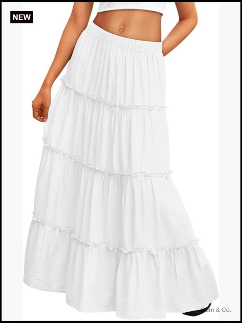 Boho Maxi Skirt High Waist with Pockets Flowy Long Skirt Women - Picture 1 of 7